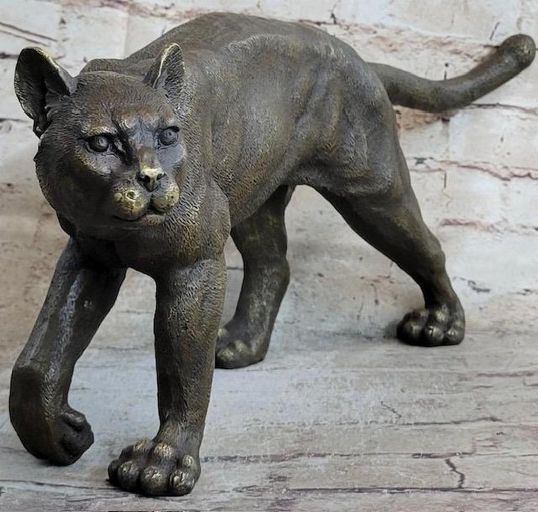 Bronze Metal Cat Kitten Housecat Sculpture Statue Figurine Feline Art Signed Original: Bronze Metal Cat Kitten Housecat Sculpture Statue Figurine Feline Art Signed Original The majestic cougar, a master of stealth and agility, is brought to life in this captivating bronze sculpture. Wit
