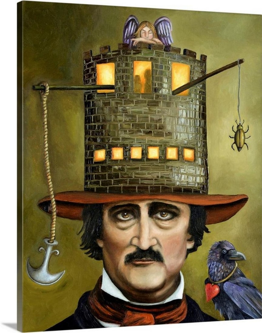 Leah Saulnier Canvas Reproduction - Edgar Allan Poe - 20" ? 24" (1 of 2)