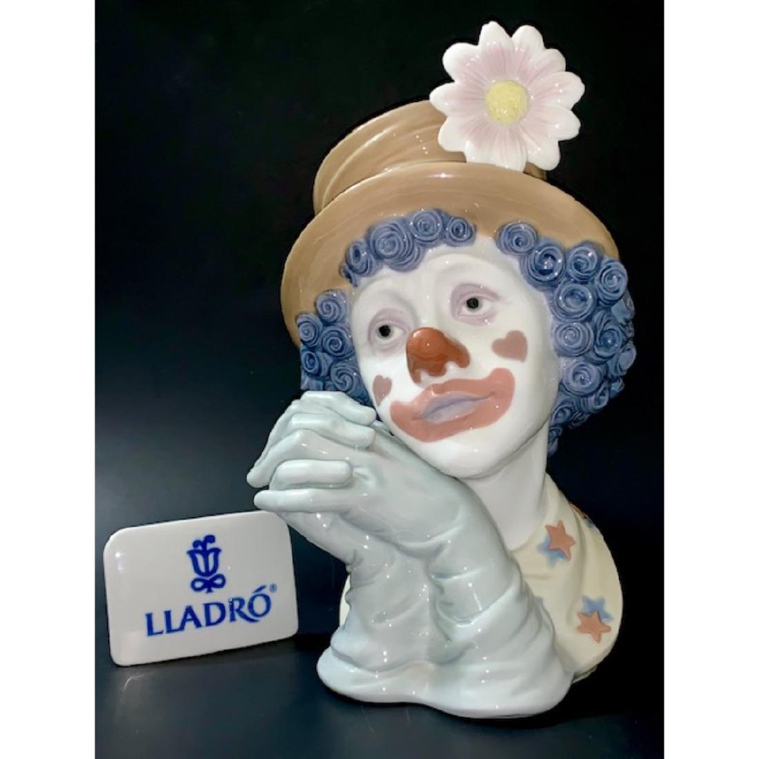 Large Retired LLADRO Porcelain “Melancholy” Clown Bust
