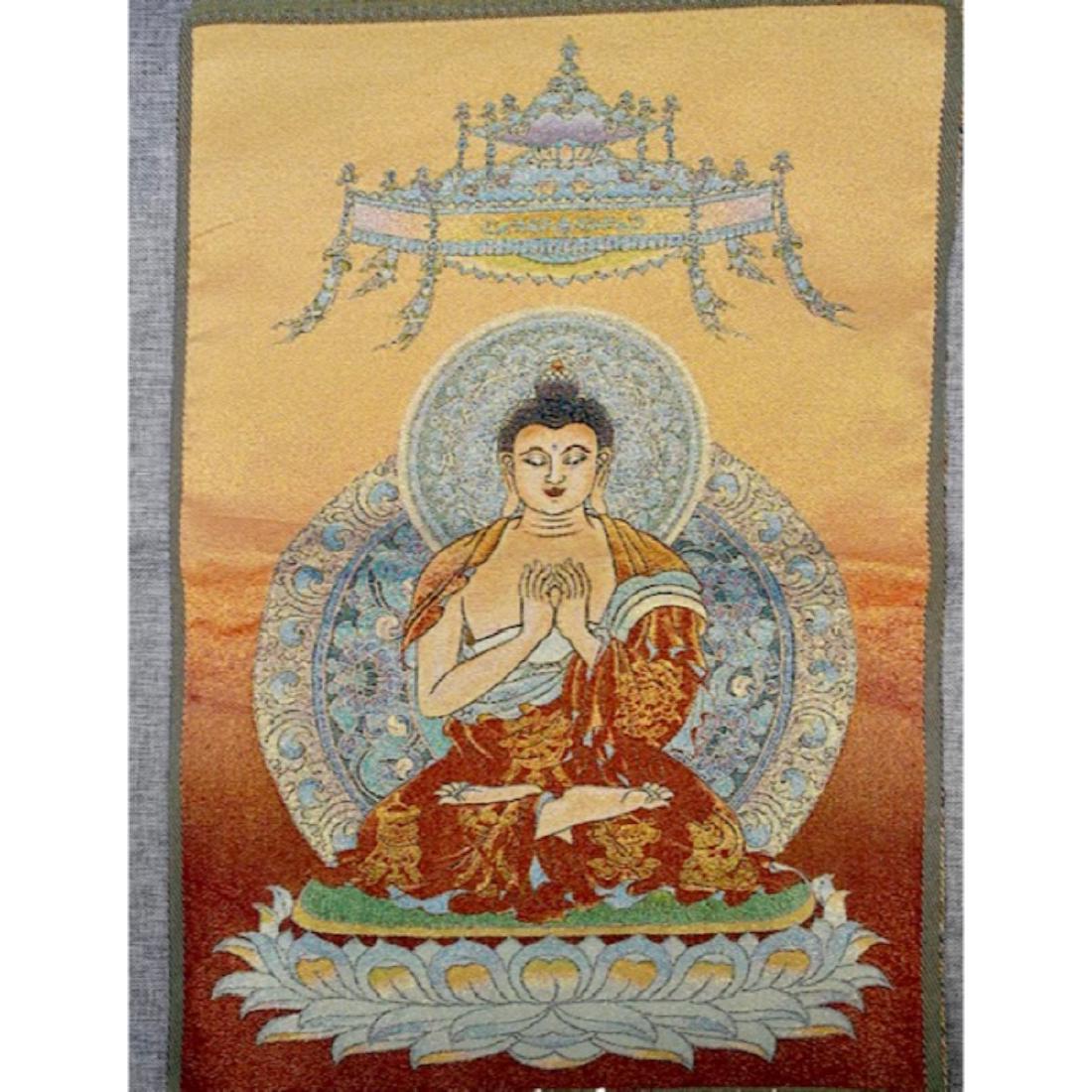 Vintage Chinese Handmade Silk Embroidered Tapestry (1 of 1)