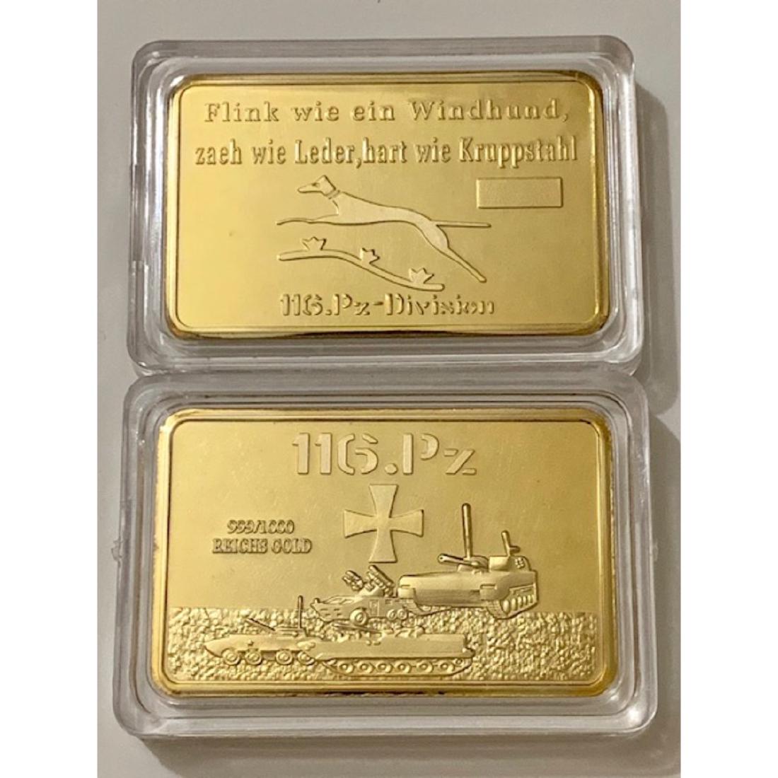 1 Ounce German Panzer Division .999/1000 Gold Clad Bar: 1 Ounce German Panzer Division .999/1000 Gold Clad Bar Encapsulated