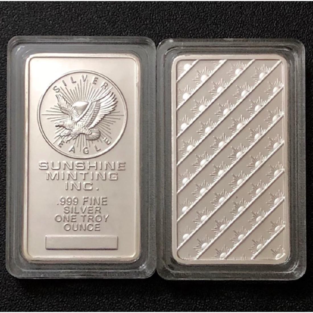 One Troy Ounce SUNSHINE MINTING .999 Fine Silver Bar (1 of 1)