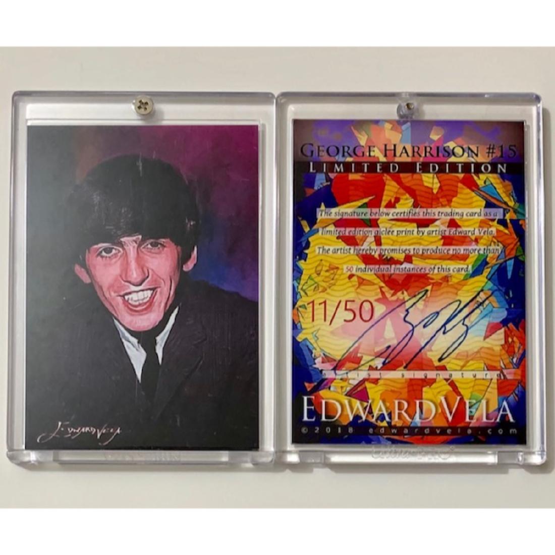 Rare The BEATLES George Harrison Giclee Art Card Hand (1 of 1)