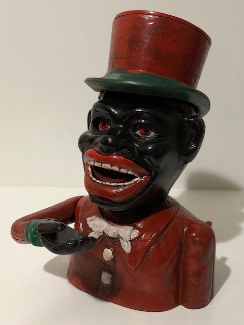 Black Americana Cast Iron “Jolly Nigger” Mechanical Coi: Black Americana Cast Iron “Jolly Nigger” Mechanical Coin Bank Working - See all Photos - Great Piece of a Dark Period in our History