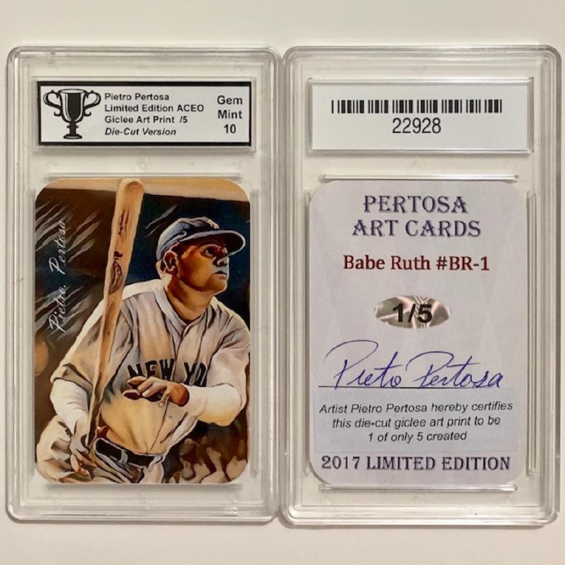 BABE RUTH - Only 5 Made - Hand Signed by Artist Giclee: BABE RUTH - Only 5 Made - Hand Signed by Artist Giclee Art Baseball Card #1 of Only 5 Made - Gem Mint 10