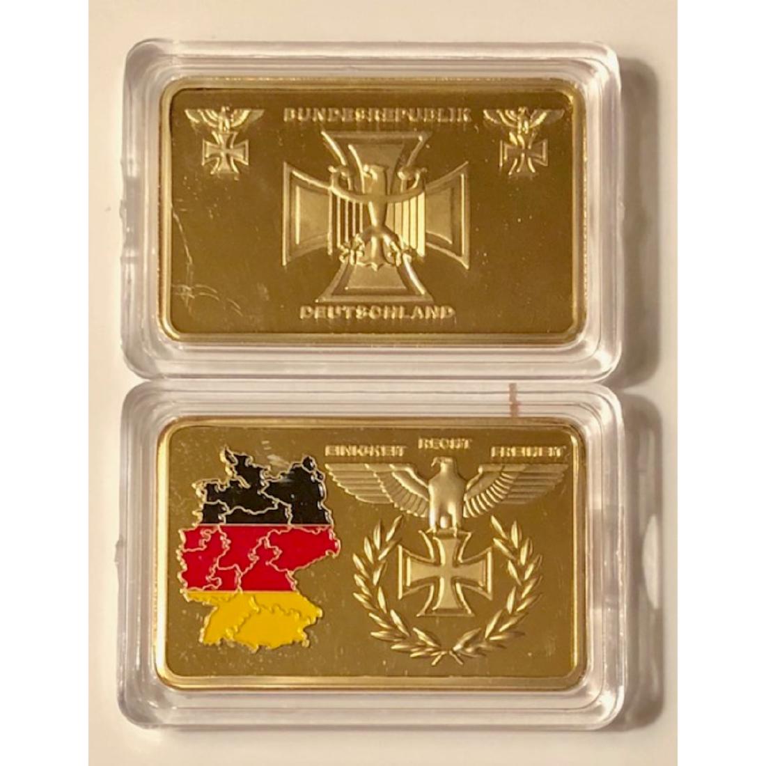 1oz Gold Clad Pre-World War 1 German Territorial: 1oz Gold Clad Pre-World War 1 German Territorial Bullion Bar Pre-War Territorial Boundary Map - Encapsulated
