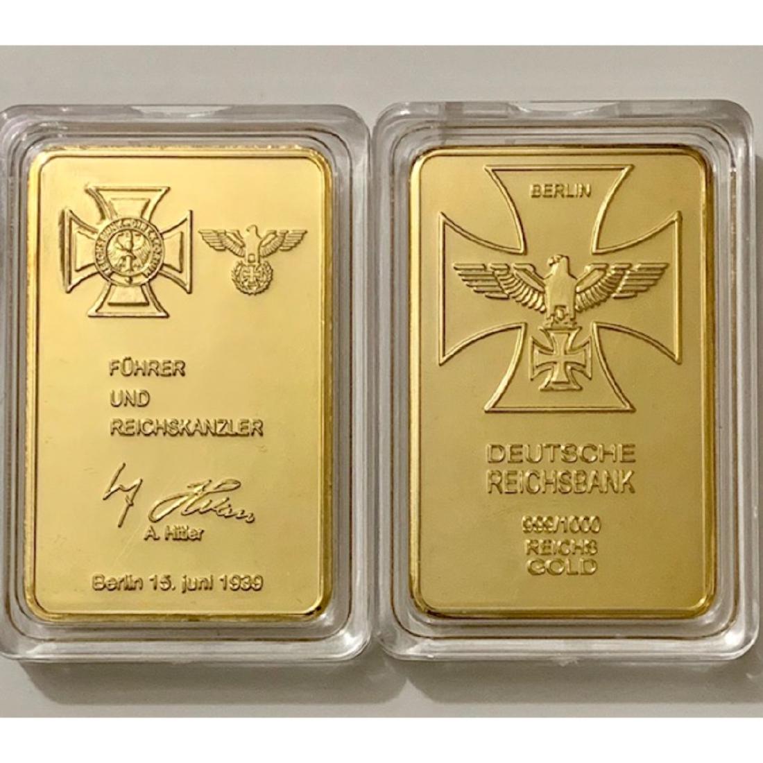 1oz .999/1000 Gold Clad German Signature Bullion Bar: 1oz .999/1000 Gold Clad German Signature Bullion Bar Encapsulated