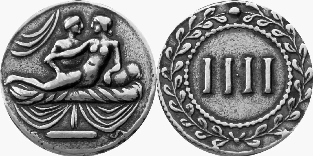 20-40 A.D. SPINTRIA Erotic Roman Brothel Token Coin: Rare - Great Piece â€“ Hand Hammered â€“ Strike Date Unknown