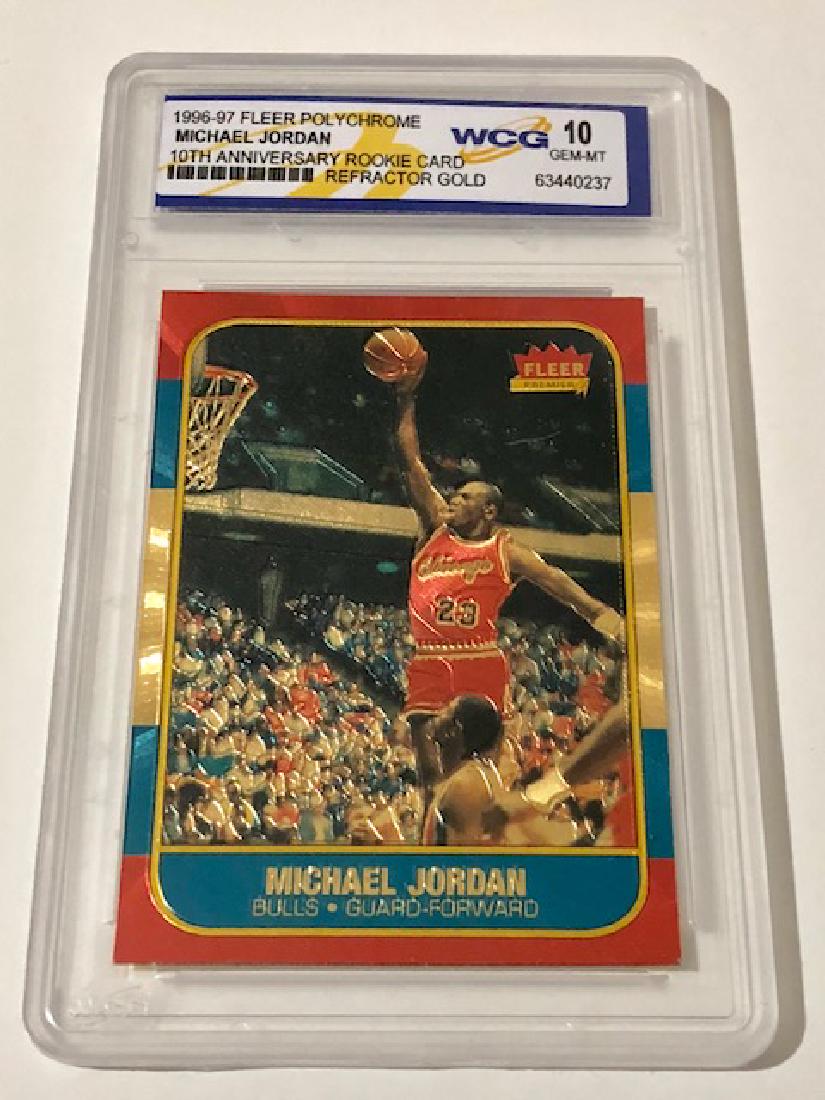 MICHAEL JORDAN Fleer Rookie Basketball Card: Refractor Gold Card - Rare - Gem Mint 10