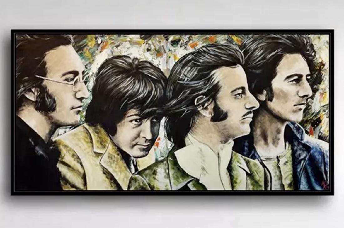 THE BEATLES Silk Screen GiclÃ©e Print Art on Canvas: Signed - 12â€ x 12â€ - Unframed â€“ Shipped in a Mailing Tube