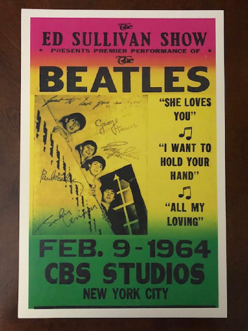 THE BEATLES Premier/Ed Sullivan Show Concert Poster: Appearance Date Feb 9, 1964 - 12â€ x 18â€ â€“ Print Date Not Known â€“ Sold as a Decorative Item â€“ AS-IS