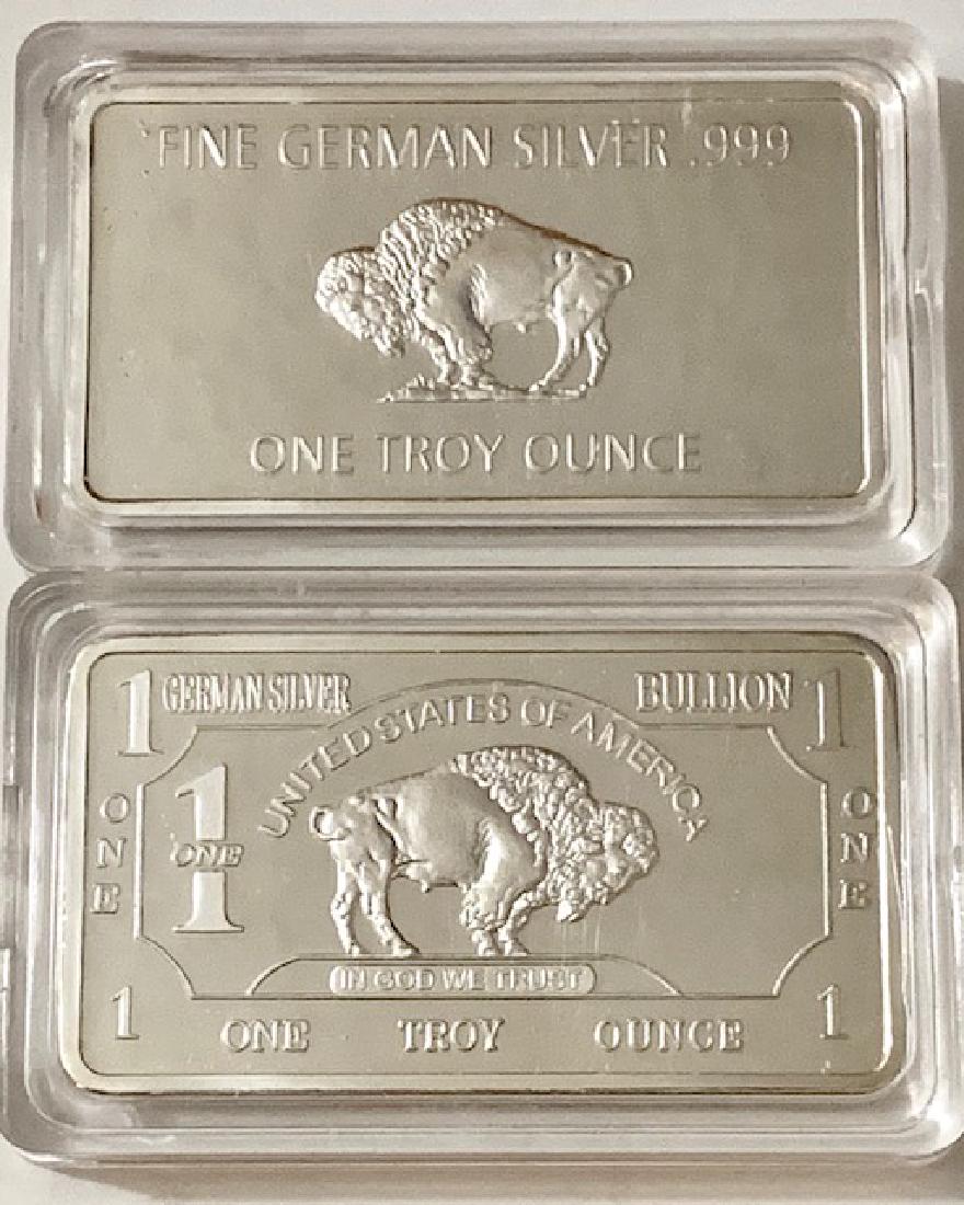 1 Troy Ounce .999 German Silver Buffalo Bullion Bar: Encapsulated