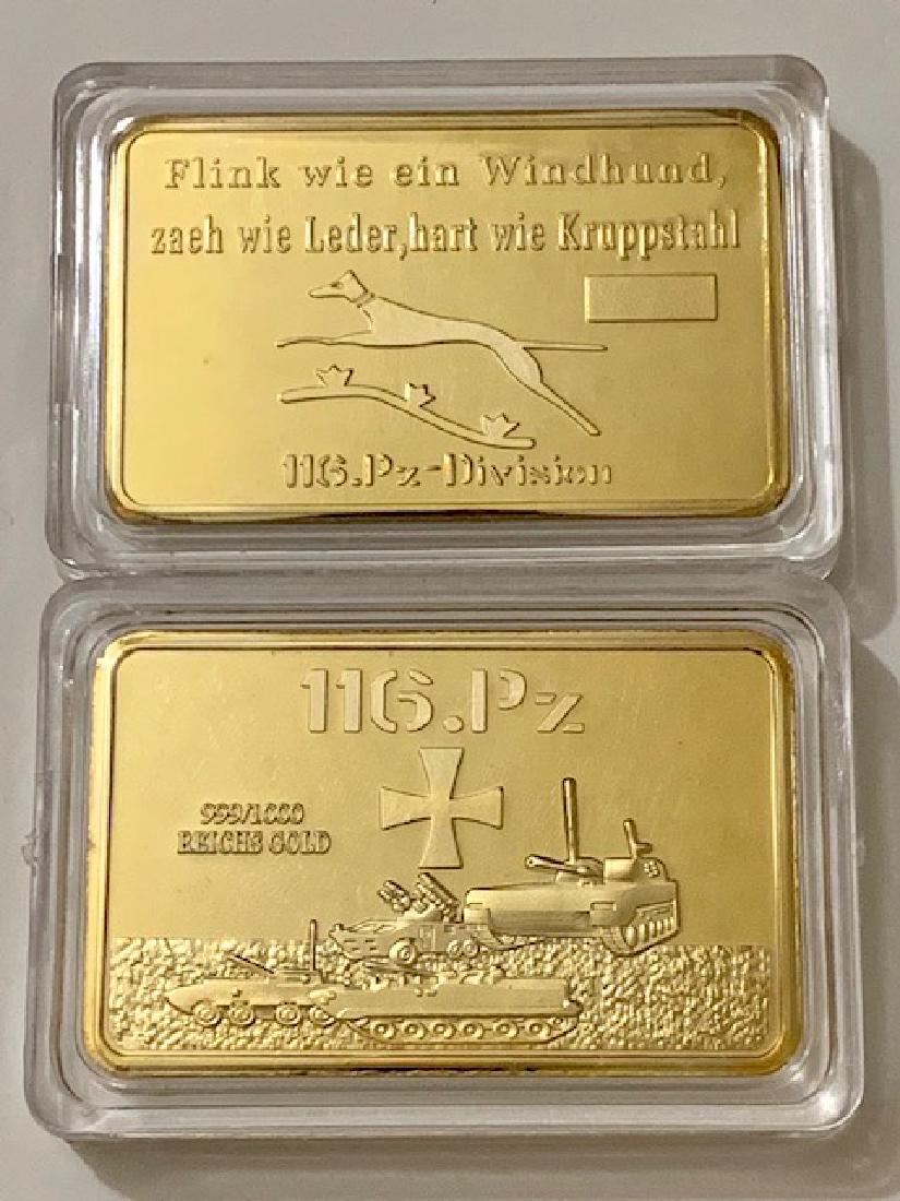 1 oz German Panzer Division .999/1000 Gold Clad Bar: Encapsulated