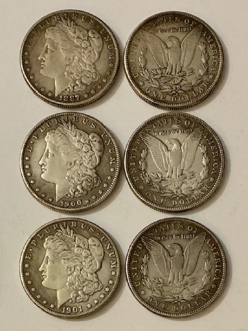 1897 & 1900 & 1901 U.S. Morgan Silver Dollars: LOT OF 3 - Estate Junk Drawer Find - Authenticity is Not Guaranteed â€“ Sold as Re-Strike Copies & AS-IS