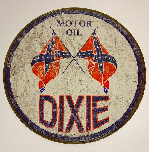 DIXIE Motor Oil Service Station Metal Sign: Advertising Sign - 12â€ in Diameter â€“ Awesome Distressed Look