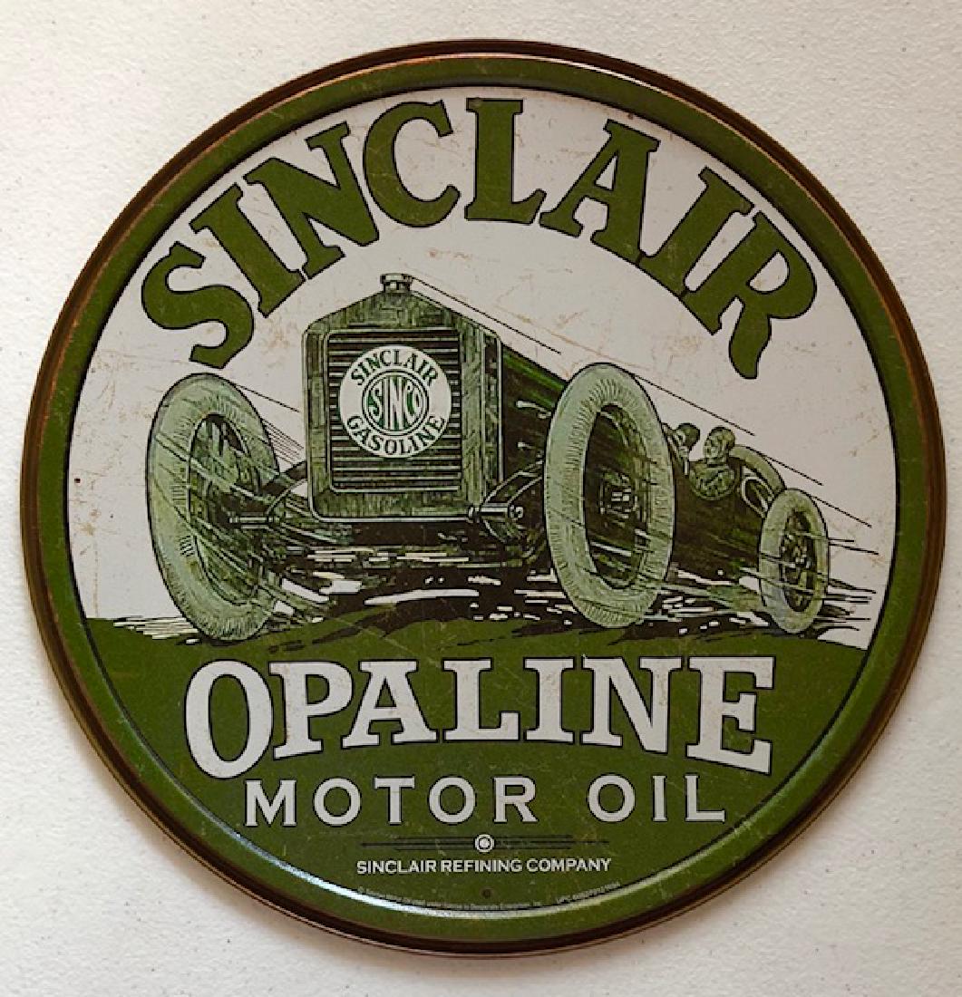 SINCLAIR Opaline Motor Oil Ser Station Metal Sign: Advertising Sign - 12â€ in Diameter â€“ Awesome Distressed Look