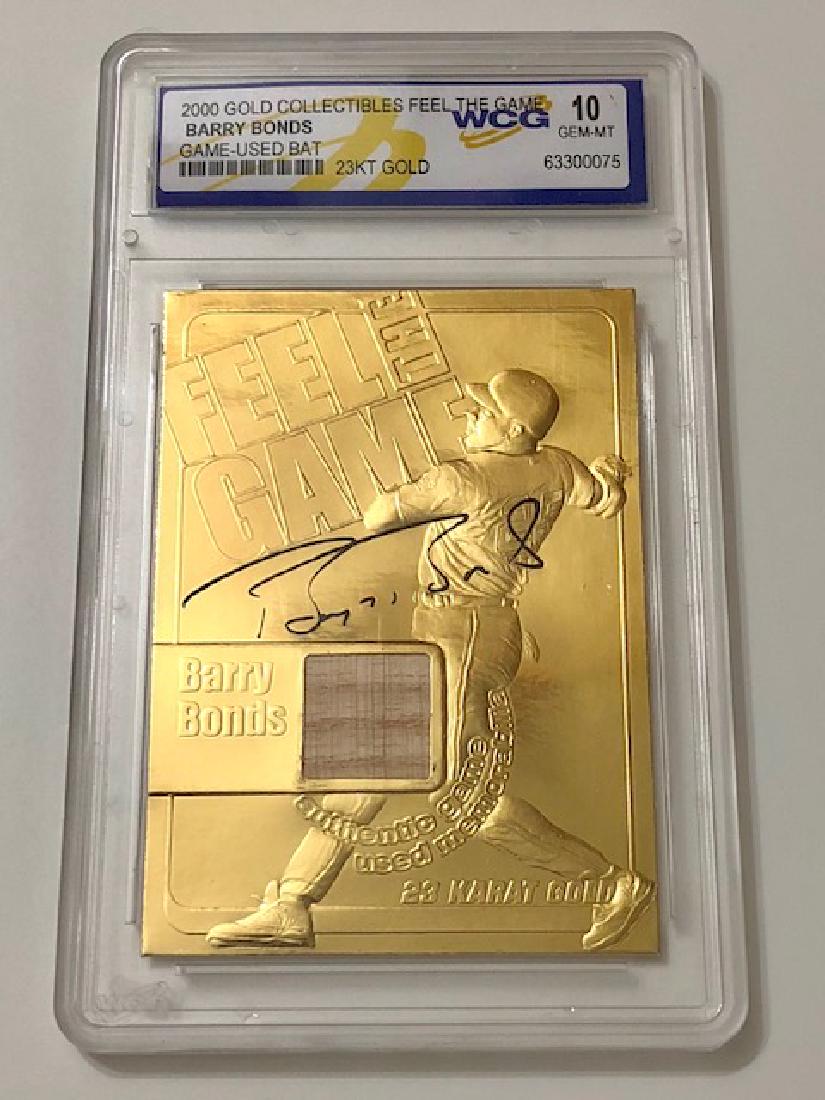 BARRY BONDS Game-Used Bat Relic Baseball Card: 23kt Gold - Rare â€“ Gem Mint 10 â€“ See all Photos