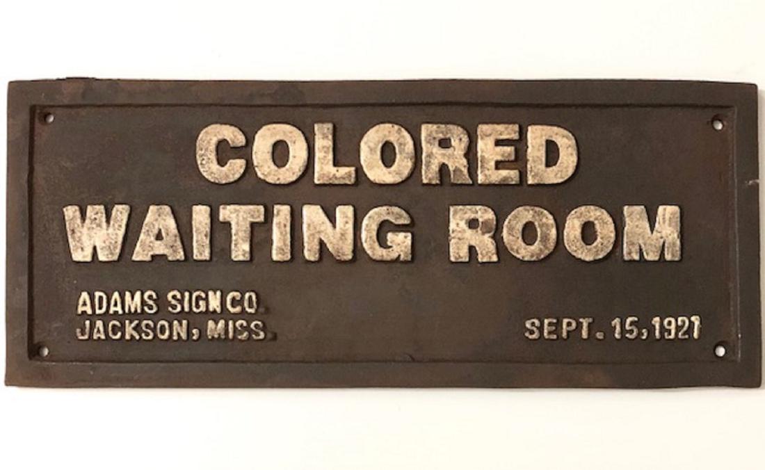 1932 Black Americana Cast Iron Segregation Sign: Dated - Colored Entrance Only - 11" x 4" - Age Unknown â€“ Sold AS-IS