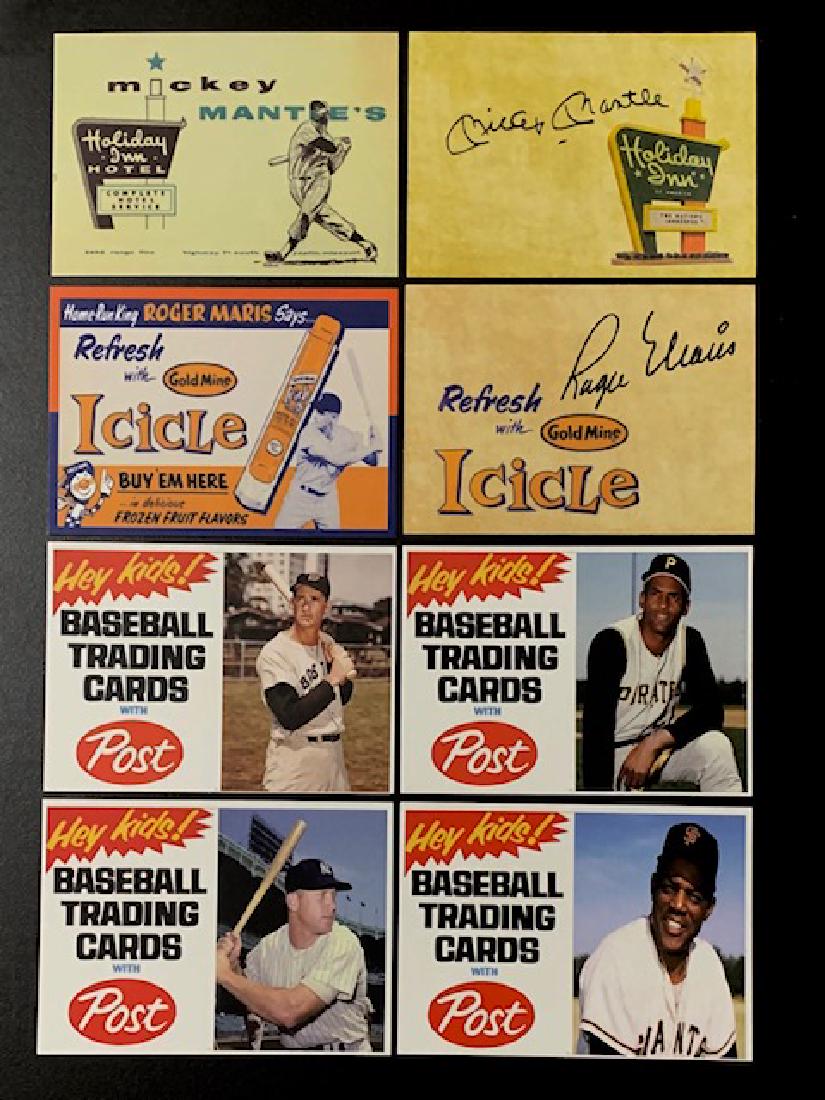 Maris/Clemente/Mantle/Mays Ad Baseball Cards: Maris, Mantle, Ted Williams, Clemente & Willie Mays - Lot of 6 Advertising Cards - Print Date Not Known â€“ Sold as Novelty Cards