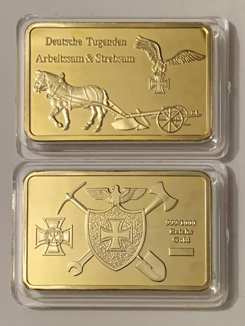 ARBEITSSAM & STREBSAM German Bullion Bar: 1oz .999 Gold Clad Bar - Encapsulated