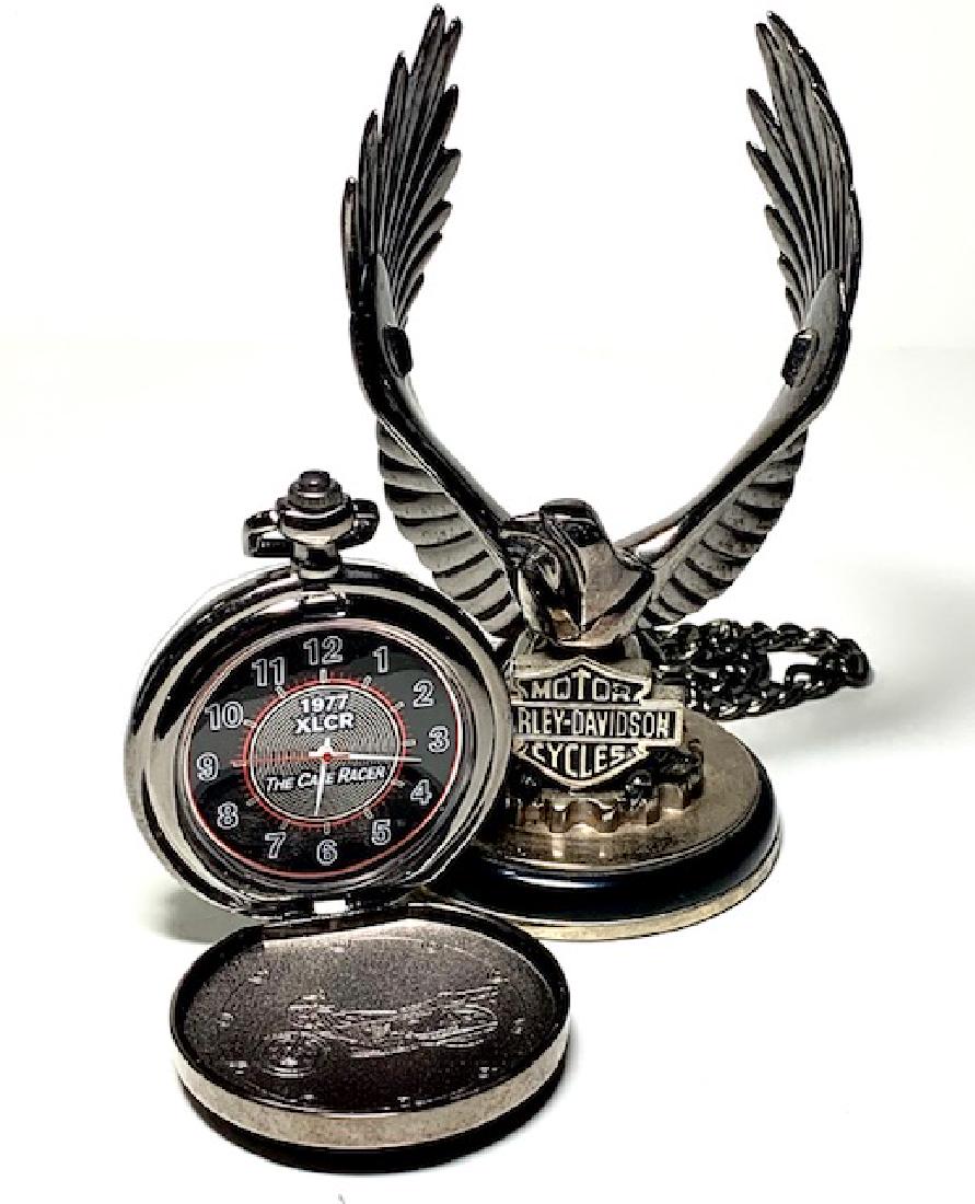 Genuine HARLEY-DAVIDSON Pocket Watch Stand & Chain: 1977 XCLR CafÃ© Racer â€“ Great Piece - Must See all Photos to Appreciate