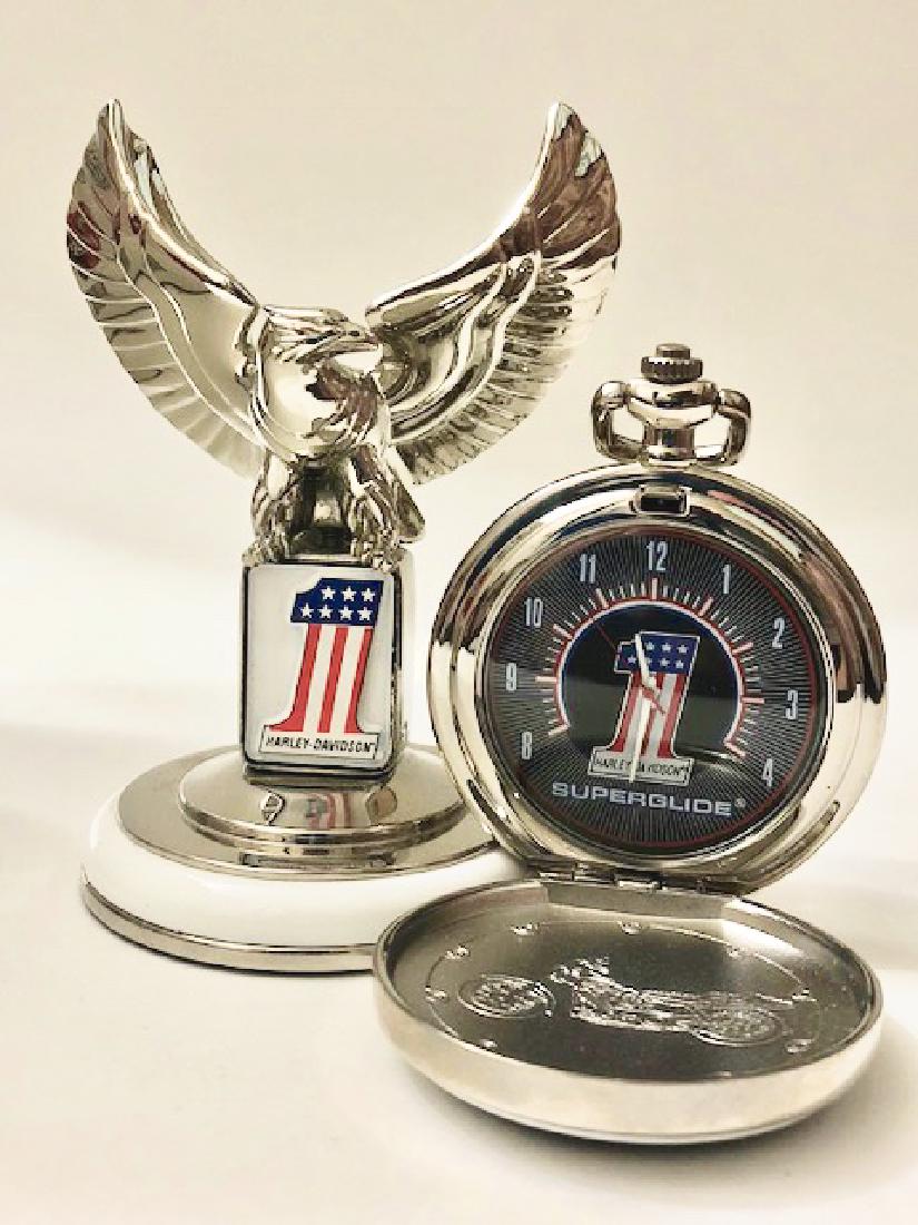 Genuine HARLEY-DAVIDSON Pocket Watch Stand & Chain (1 of 3)