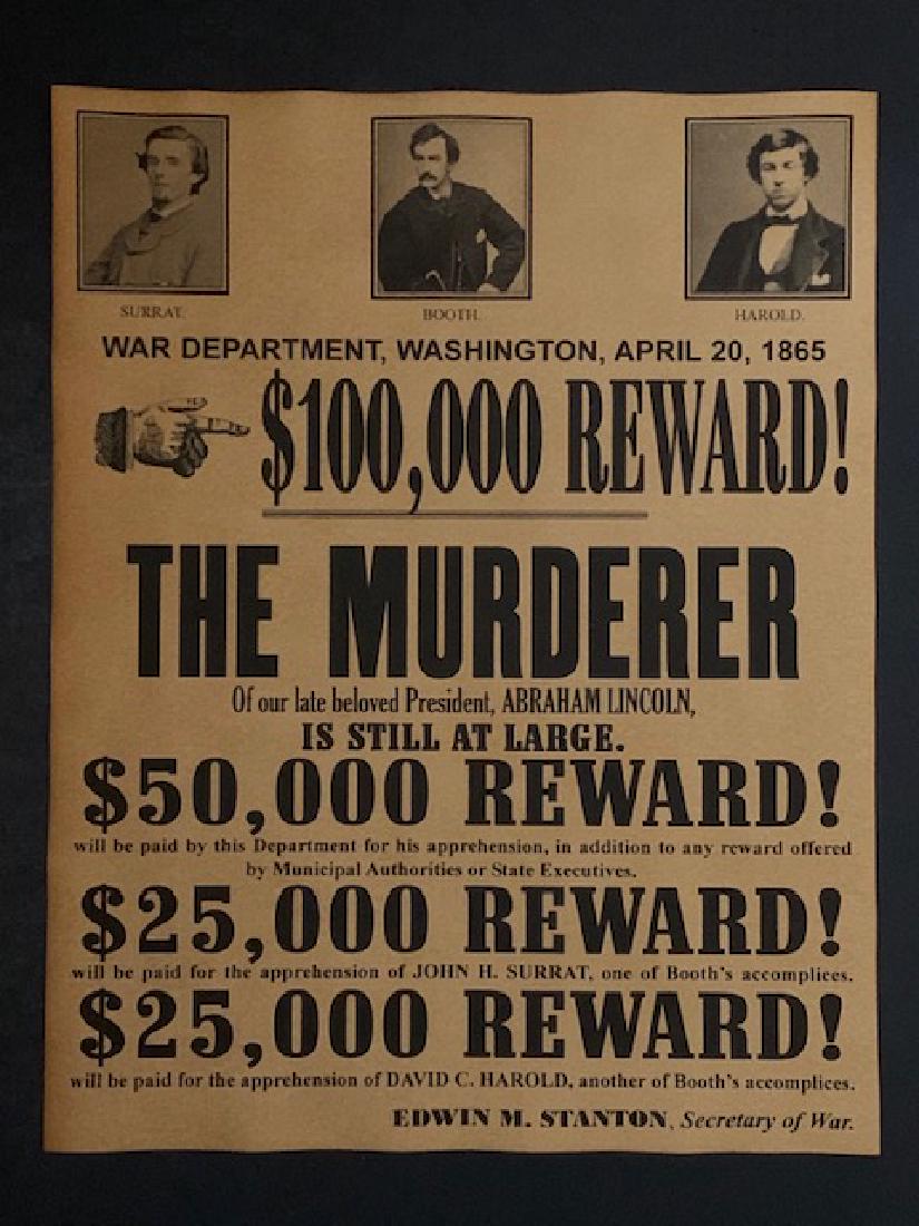 Wanted Poster for the Murderer of Abraham Lincoln (1 of 1)