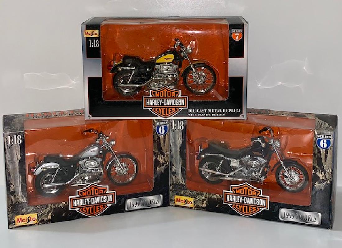 Sealed HARLEY-DAVIDSON Die-Cast Motorcycles 6: Lot of 3 - Group 6 - Never Removed from Original Boxes