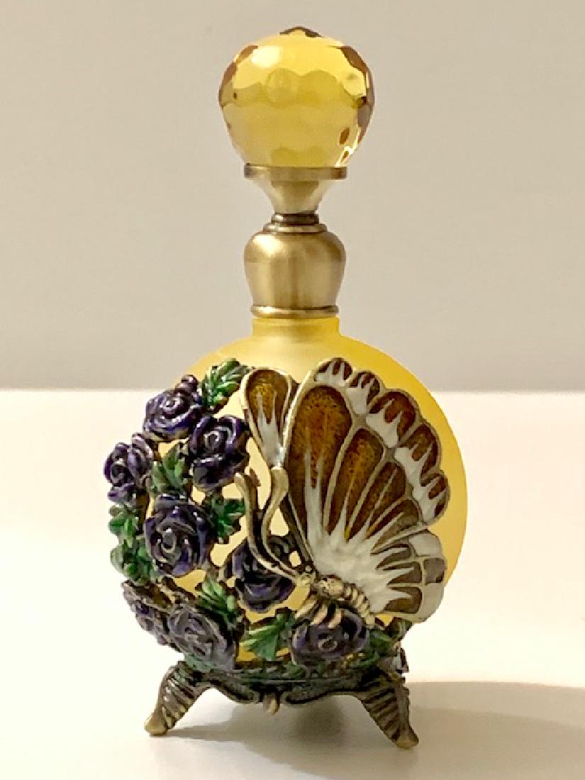 Stunning Enameled Butterfly Motif Perfume Bottle (1 of 1)