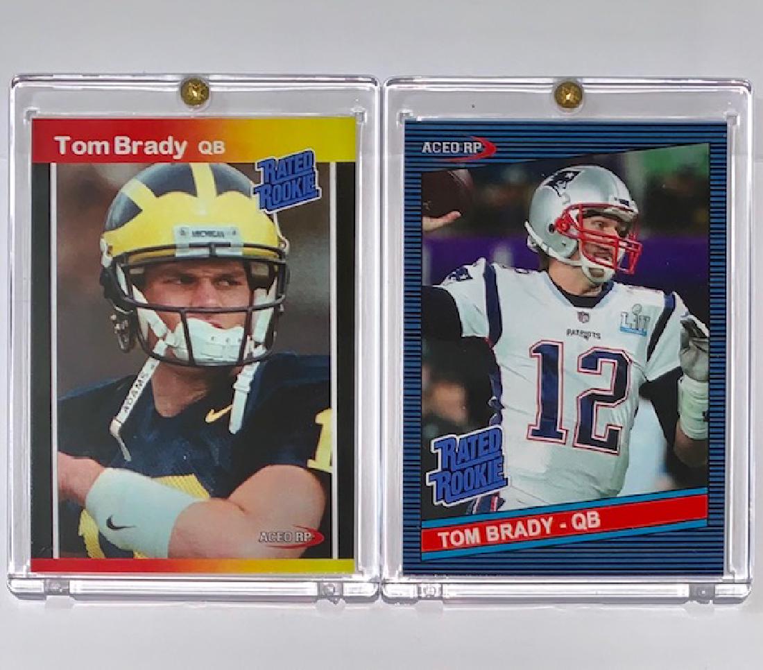 Lot of 2 TOM BRADY Custom Rookies Football Cards (1 of 1)