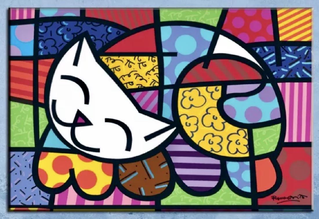 Signed ROMERO BRITTO Giclee Print Art on Canvas (1 of 2)