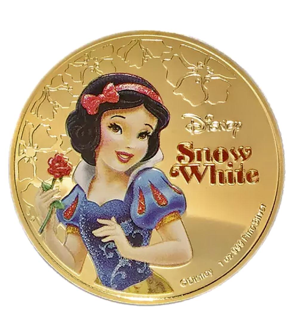 Disney SNOW WHITE 1oz .999 Clad Silver Gold Coin: Encapsulated â€“ Multiple Photos Posted