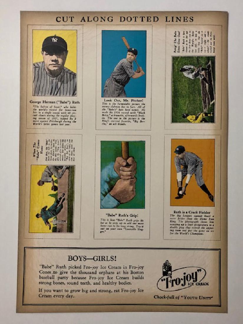 BABE RUTH Uncut Promo Advertising Baseball Cards (1 of 2)