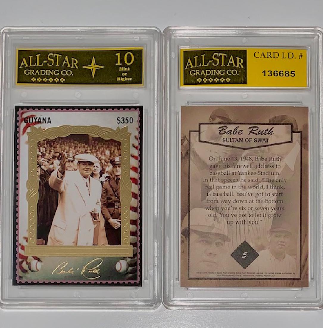 Rare BABE RUTH Gold GUYANA Facs Signed Baseball Card (1 of 1)