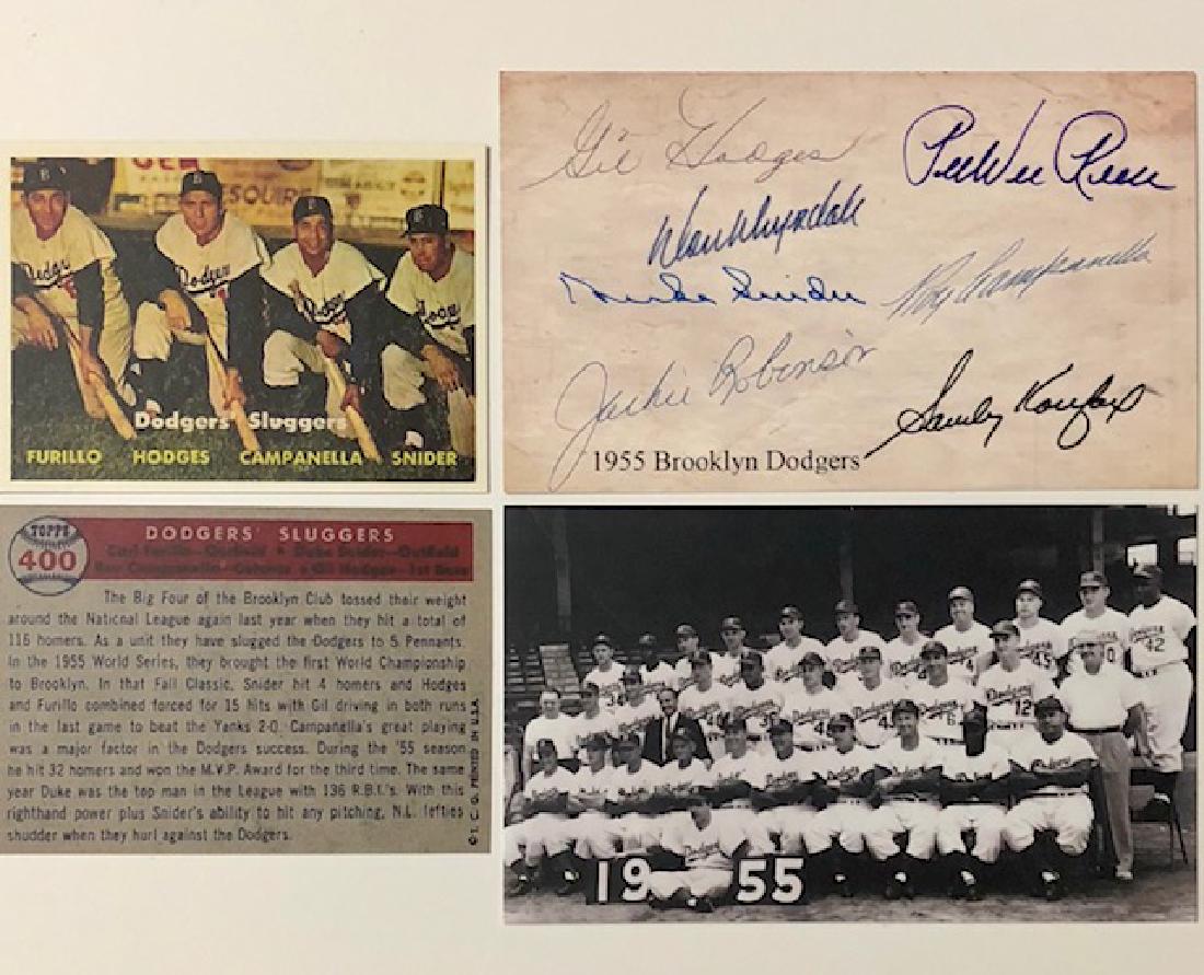 1955 Brooklyn Dodgers Team Photo & RP Baseball Card (1 of 1)