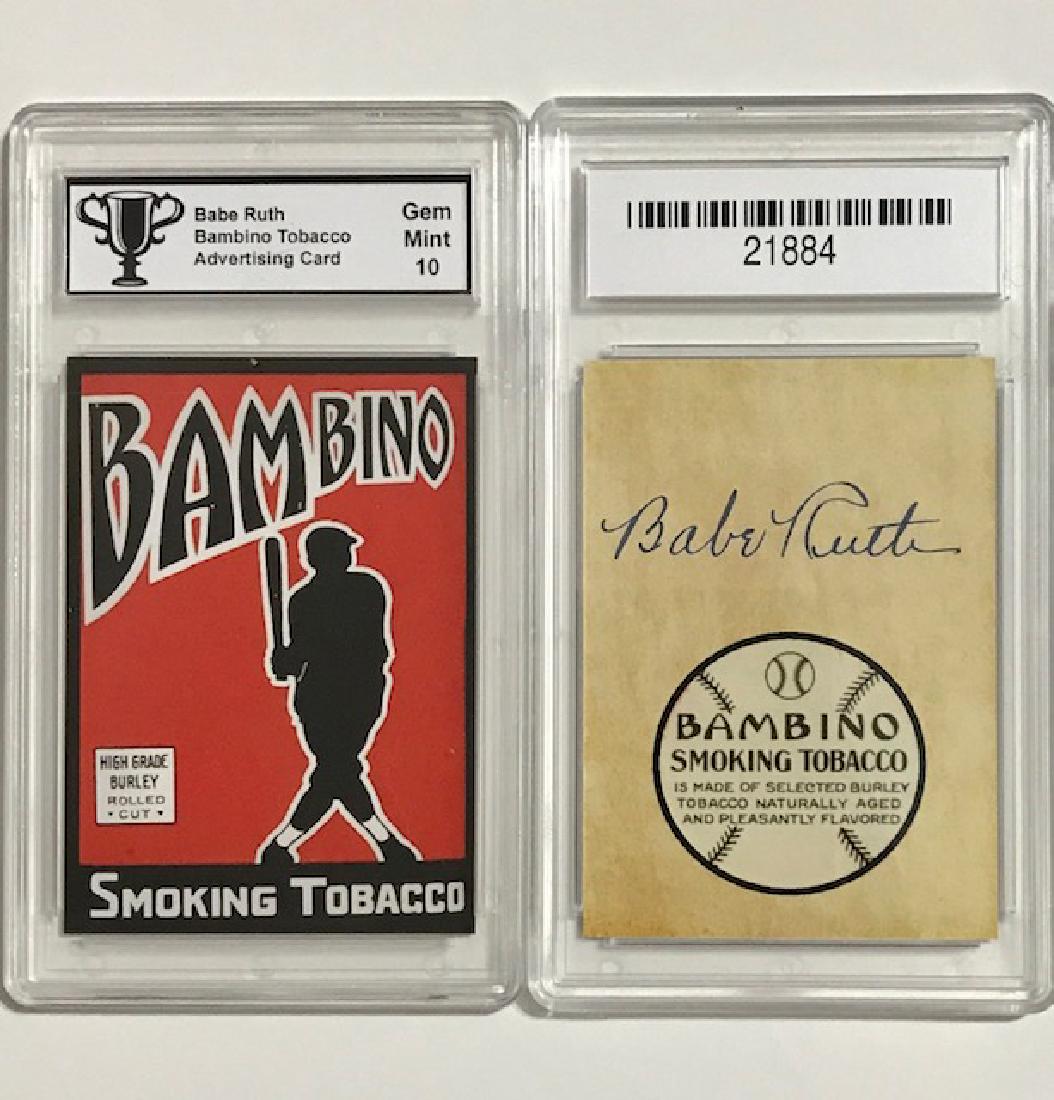 BABE RUTH Tobacco Advertising Baseball Card: â€œBAMBINO SMOKING TOBACCOâ€