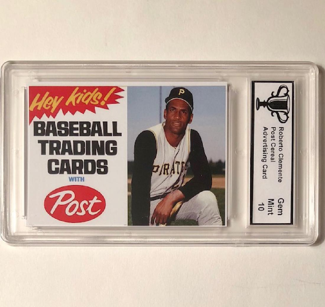 ROBERTO CLEMENTE Advertising Baseball Card: â€œPOST CEREALâ€ â€“ Gem Mint 10