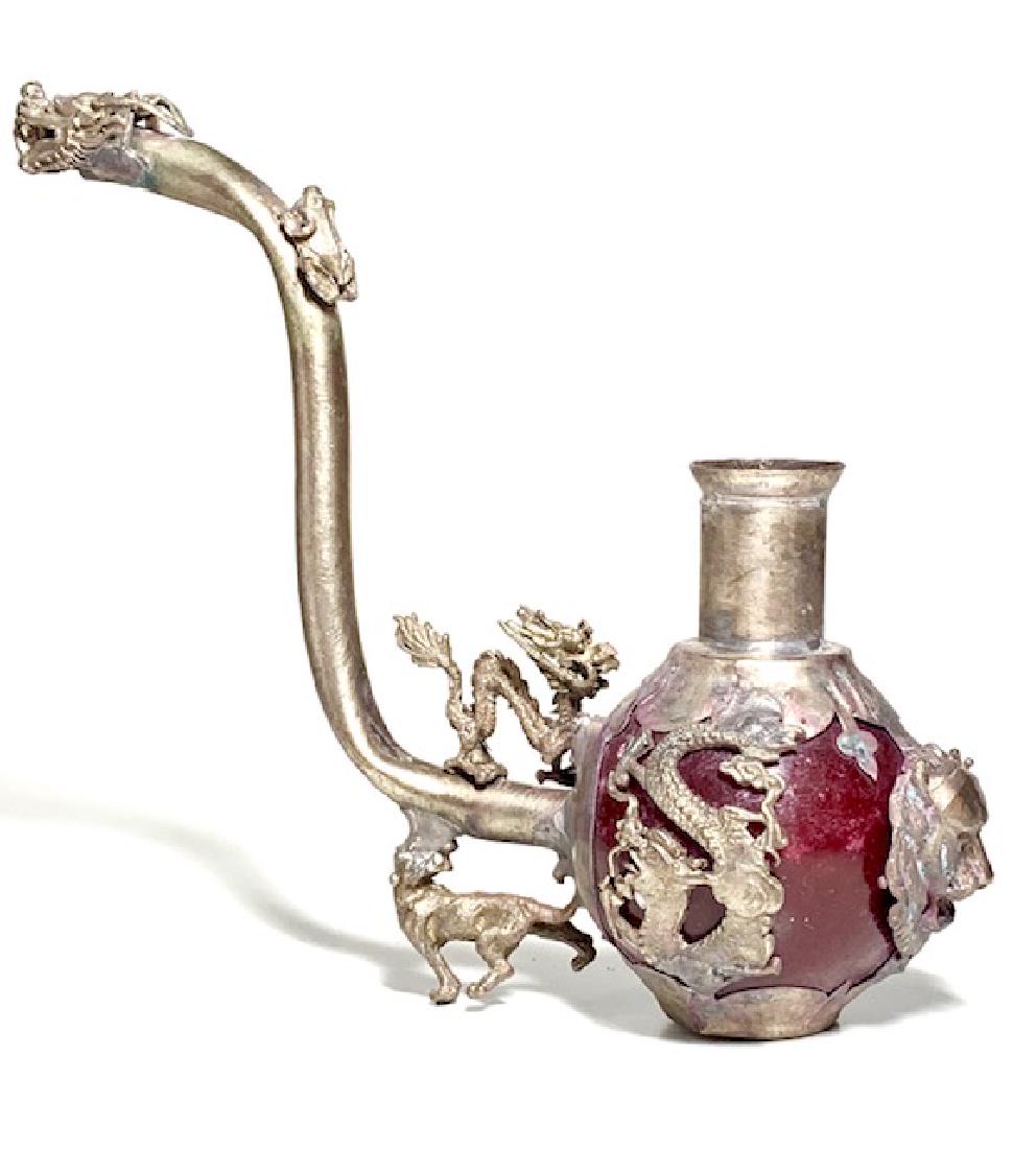 Chinese Folk Art Handmade Tibetan Jade Opium Pipe (1 of 5)