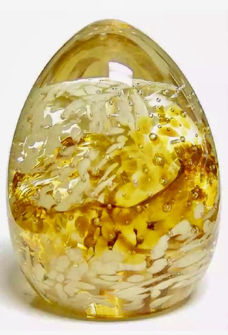 CAITHNESS Scotland Spun Amber Art Glass Paperweight (1 of 1)