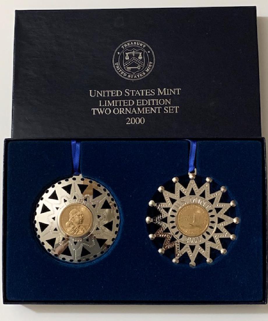 LTD. Edition United States Mint Trade Silver Coins: Ornament Set - Comes in Original Box with COA