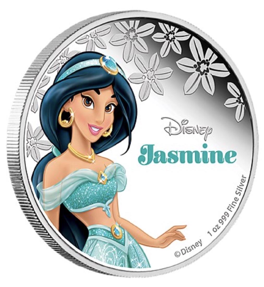 Walt Disney's JASMINE 1oz .999 Fine Silver Clad Coin: 1oz - Encapsulated by The New Zealand Mint - See all Photos