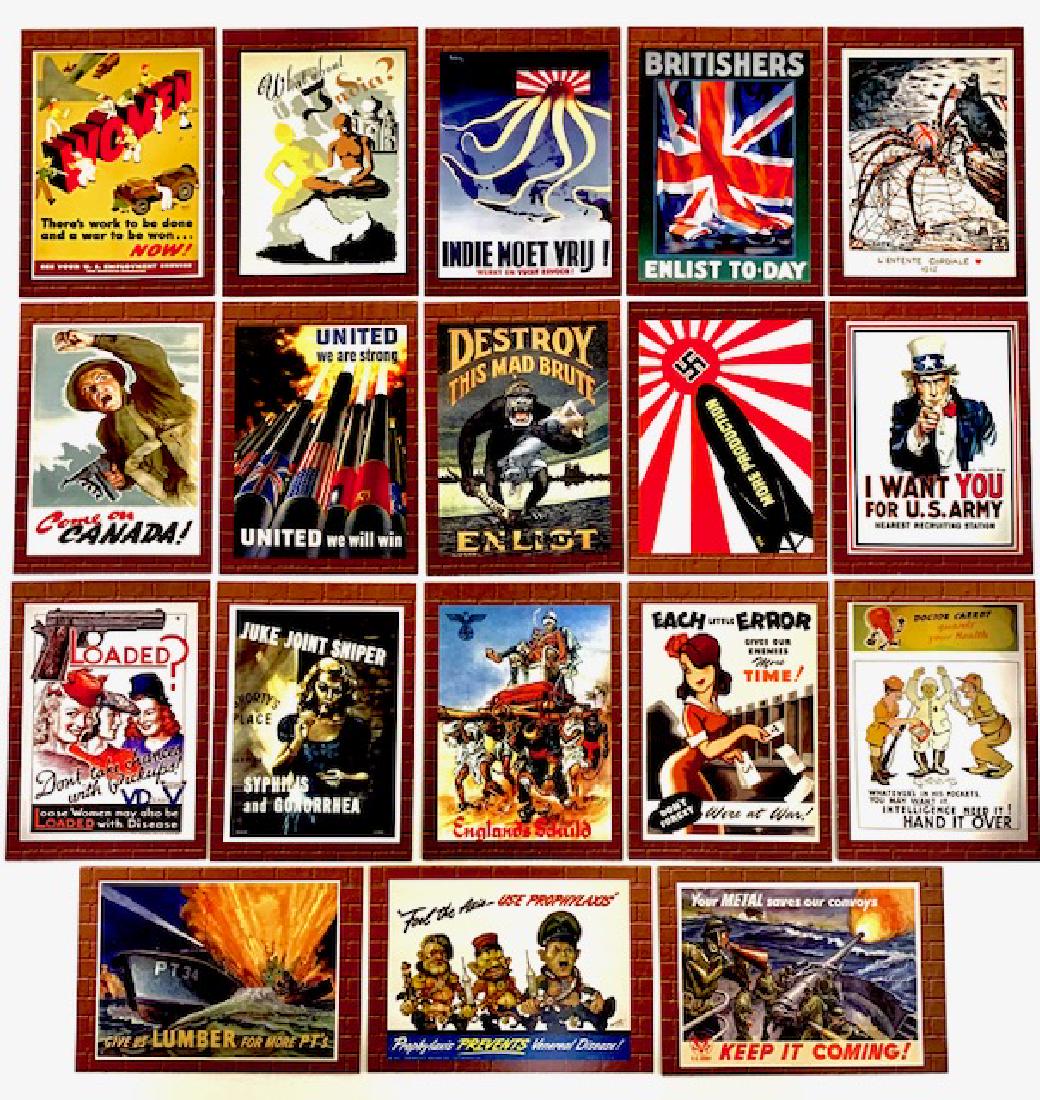 18 Rare WW2 Poster & Propaganda Trading Cards/A (1 of 2)