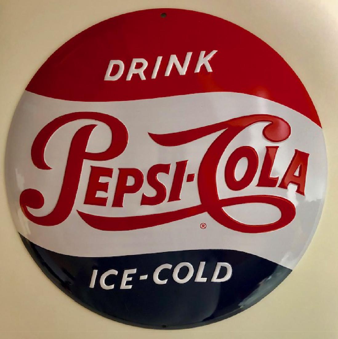PEPSI-COLA Button Advertising Sign by ANDE ROONEY (1 of 1)