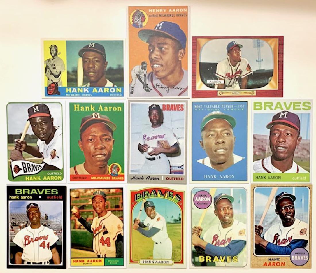 Lot of 13  HANK AARON Vintage RP Baseball Cards (1 of 2)