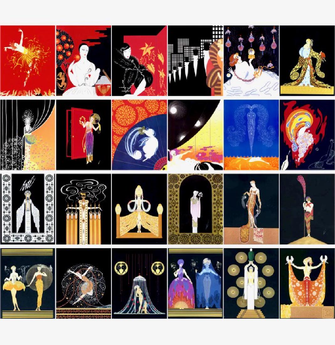 Lot of 24 - ERTE Art Deco Illustrations Postcards: Gorgeous Set in Beautiful Condition â€“ See all Photos