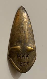 1867 KKK - Ku Klux Klan Lynching Reward Robe Pin: Dated - Multiple Photos Posted