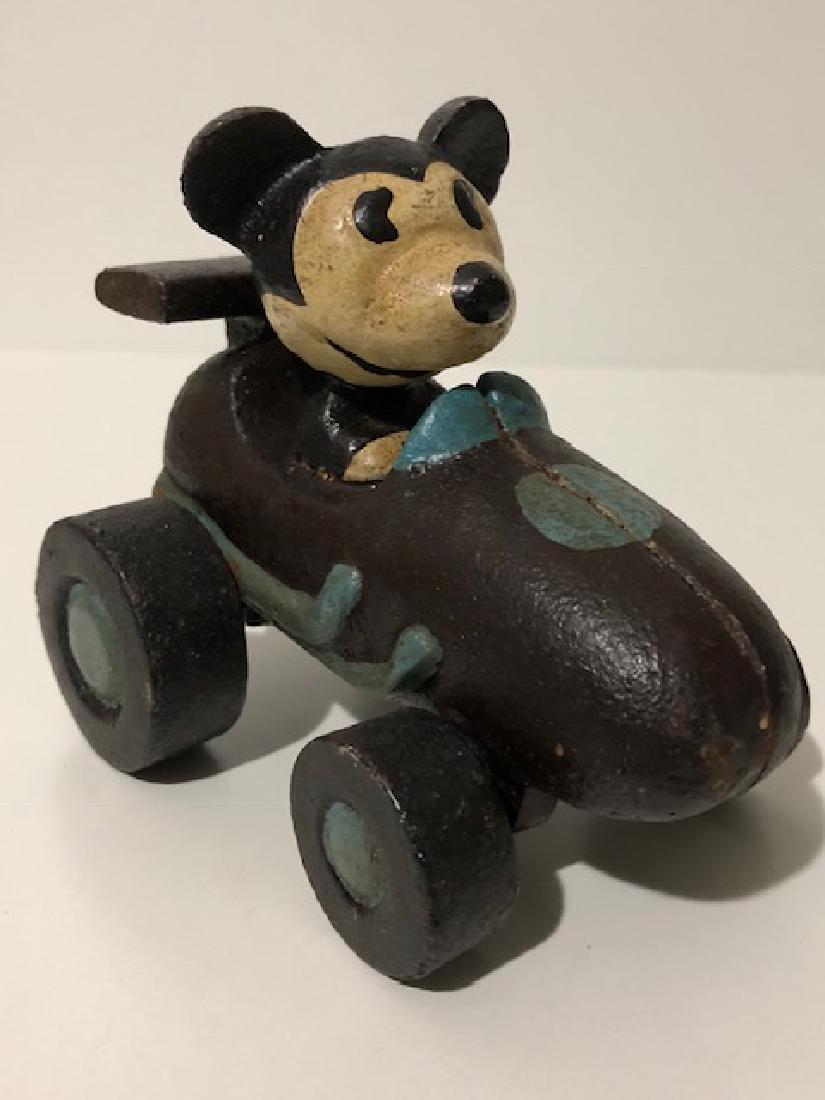 Vintage MICKEY MOUSE Driving - Cast Iron Toy Car (1 of 1)