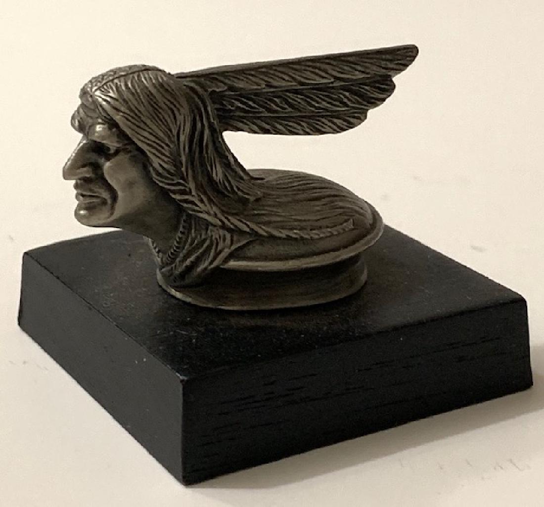 1940s PONTIAC Indian Chief Scaled Car Hood Ornament: Extremely Cool Piece made from Fine Pewter by The Original FM in the 1980â€™s. These are Licensed Small Replicas of the Originals - Multiple Photos Posted