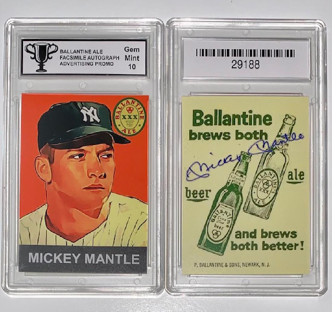 MICKEY MANTLE Ballantine Ale Beer Advertising Card (1 of 1)