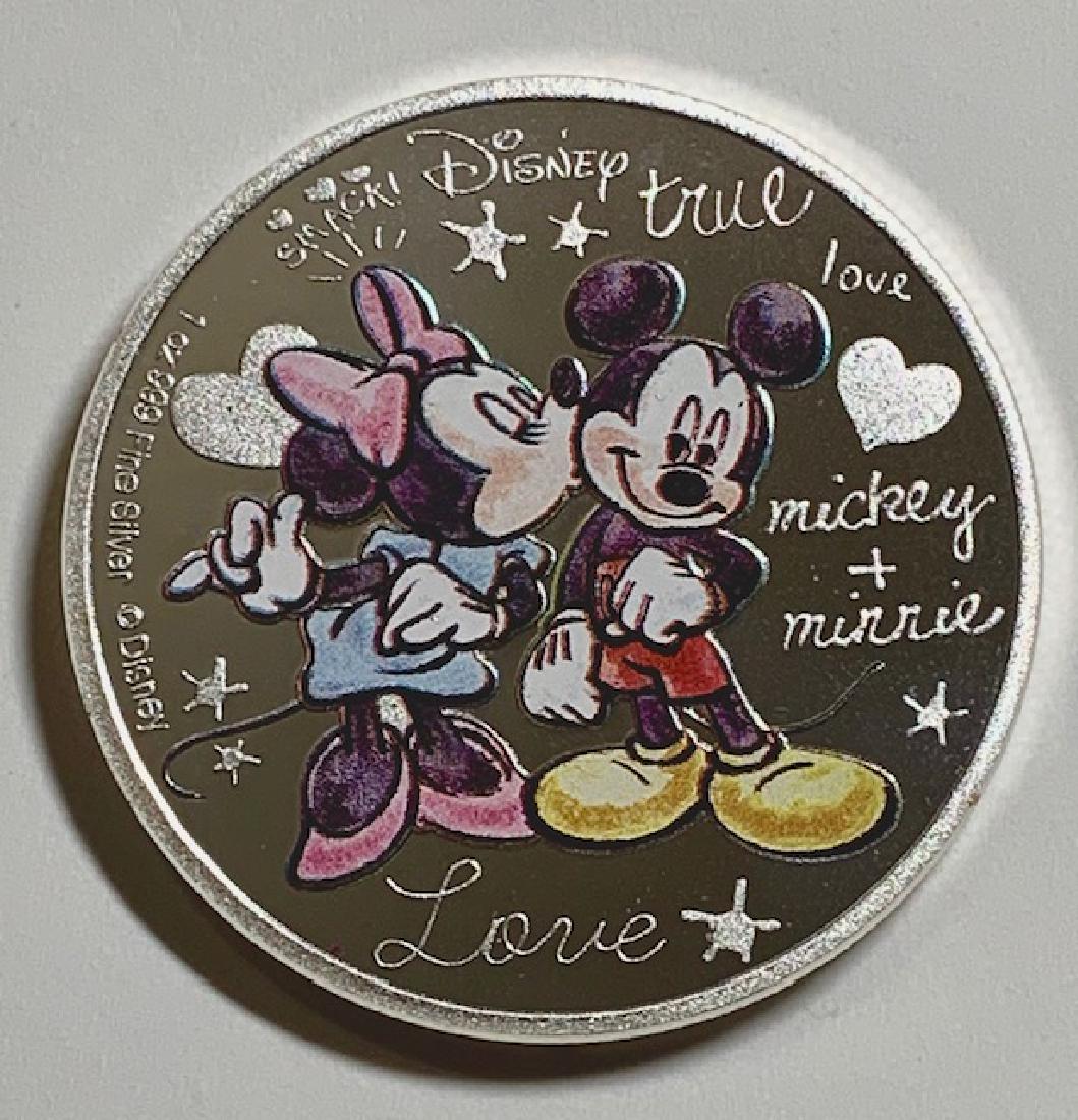 Walt Disney's MICKEY & MINNIE MOUSE 1oz .999 Coin: Fine Clad Silver - Encapsulated - See all Photos
